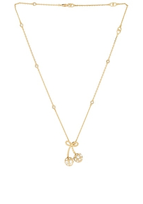 Valentino Garavani Chez Valentino Necklace in Oro & Crystal - Metallic Gold. Size all.