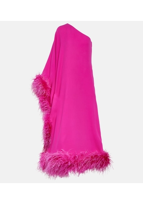 Valentino Cady Couture feather-trimmed silk gown