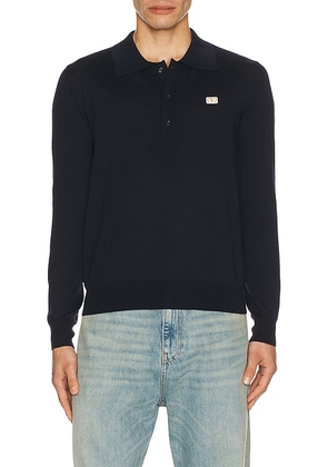 Valentino V Logo Signature Polo in Navy - Navy. Size M (also in S, XS).