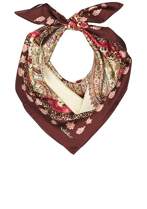 Valentino Garavani Voyage Imaginaire Cachemire Shawl in Multicolor  Bordeaux  & Burro - Brown. Size all.