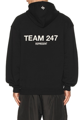 247 Team 247 Oversized Hoodie in Jet Black - Black. Size M (also in S, XL/1X).