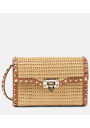 Valentino Garavani Rockstud Small raffia shoulder bag