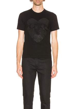 COMME des GARCONS PLAY Printed Heart Cotton Tee in Black - Black. Size M (also in ).