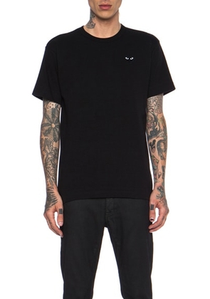 COMME des GARCONS PLAY Black Emblem Cotton Tee in Black - Black. Size S (also in ).