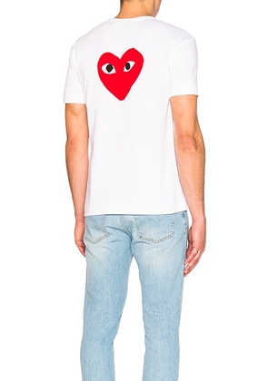 COMME des GARCONS PLAY Reverse Heart Tee in White - White. Size M (also in S, XL).