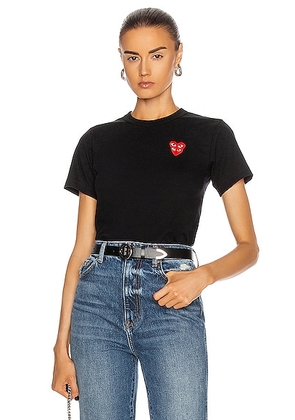 COMME des GARCONS PLAY Tee Shirt in Black - Black. Size L (also in M, S, XS).