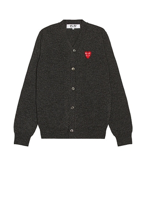 COMME des GARCONS PLAY Cardigan in Grey - Gray. Size L (also in M, XL).