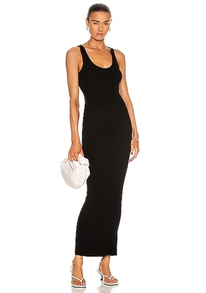 Enza Costa Silk Rib Ankle Length Tank Dress in Black - Black. Size L (also in M, XL, XS).