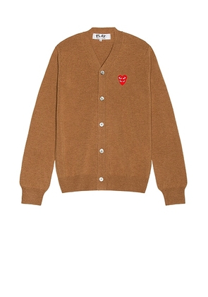 COMME des GARCONS PLAY Cardigan in Brown - Brown. Size L (also in M, S).