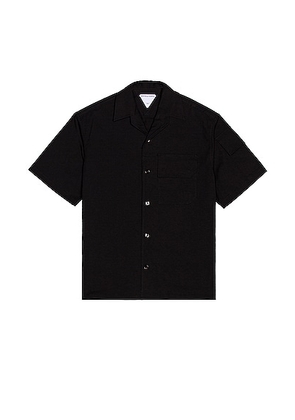 Bottega Veneta Light Cotton Canvas Stretch Shirt in Black - Black. Size 48 (also in ).