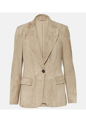 Brunello Cucinelli Embellished suede blazer