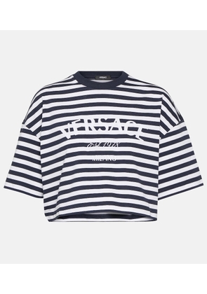 Versace L'Ancora striped cotton crop top