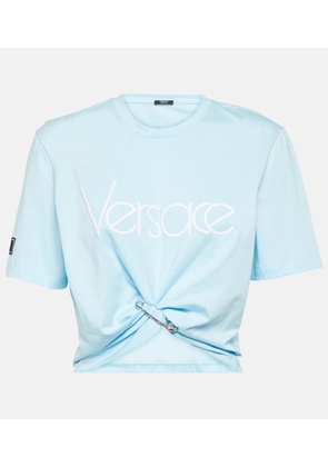 Versace 1978 Re-Edition logo cotton crop top