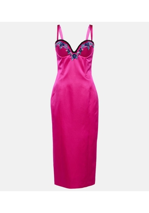 Miss Sohee Embellished satin midi dress