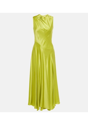 Roksanda Alma gathered silk satin midi dress