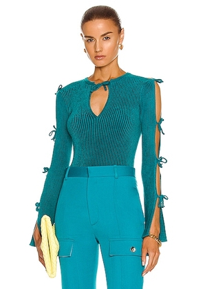 Bottega Veneta Rib Velvet Sweater in Blaster - Blue. Size L (also in ).