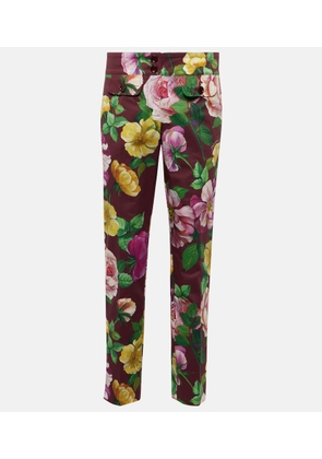 Dolce&Gabbana Floral low-rise cotton-blend pants