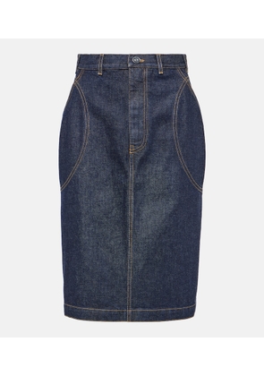 Alaia Denim pencil skirt