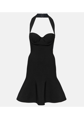 Alaia Ribbed-knit halterneck minidress