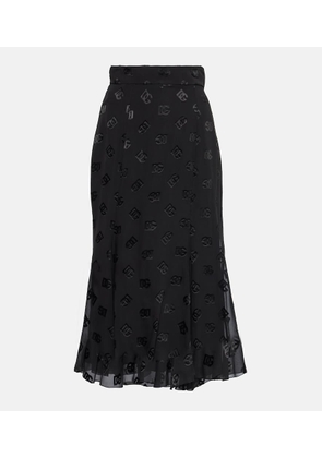 Dolce&Gabbana DG devore satin midi skirt