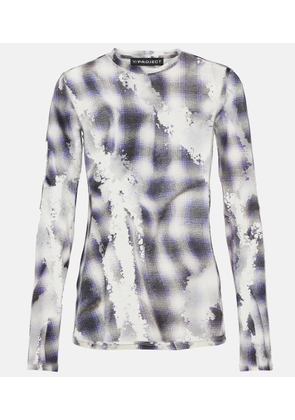 Y/Project Checked sheer devore top