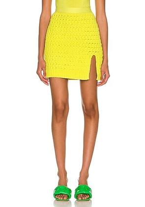 Bottega Veneta Chenille Twisted Mesh Skirt in Kiwi - Green. Size L (also in ).