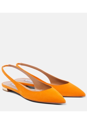 Aquazzura Purist suede slingback flats