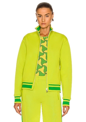 Bottega Veneta Light Weight Technical Knit Jacket in Kiwi & Parakeet - Green. Size L (also in M, XS).