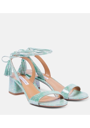 Aquazzura Alu 50 snake-effect leather sandals