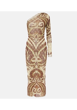 Etro One-shoulder printed midi dress