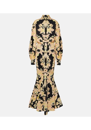 Etro Printed cotton-blend maxi shirt dress