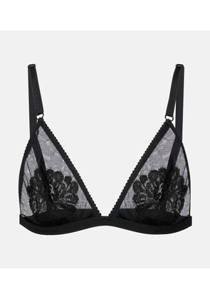 Dolce&Gabbana Lace-trimmed mesh bra top