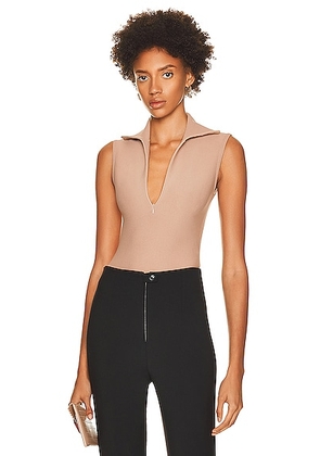 ALAÏA Angie Bodysuit in Nude - Nude. Size 44 (also in ).
