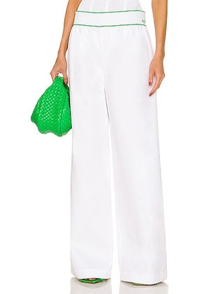 Bottega Veneta Elastic Cotton Twill Trouser in White - White. Size L (also in M).