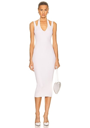 ALAÏA Rib Tube Midi Dress in Blanc - White. Size 38 (also in 44).