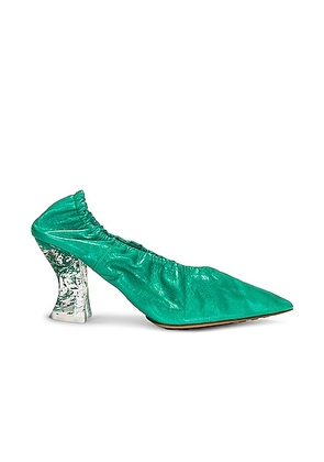 Bottega Veneta Almond Slip-On Pumps in Acid Turquoise - Teal. Size 39 (also in 40).