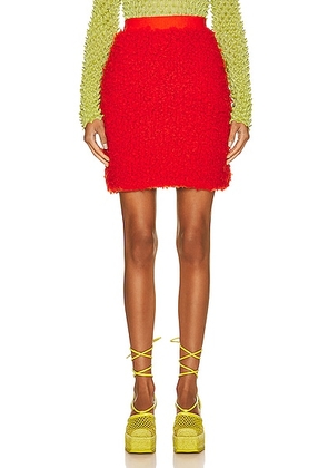 Bottega Veneta Fleece Knit Skirt in Burst - Orange. Size L (also in M, S, XS).