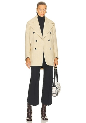 Bottega Veneta Structured Coat in Oatmeal Melange - Cream. Size 34 (also in 40).