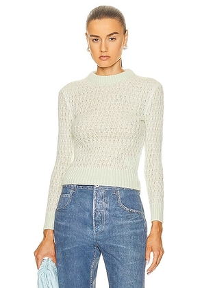 Bottega Veneta Lace Knit Sweater in Pistachio & Bone - Mint. Size L (also in ).