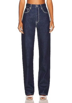 EB Denim High Rise Straight Jeans in Midnight - Denim-Dark. Size 24 (also in 32).