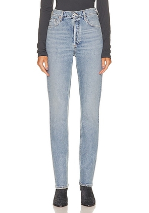 AGOLDE Freya High Rise Slim Jeans in Jargon - Blue. Size 33 (also in ).