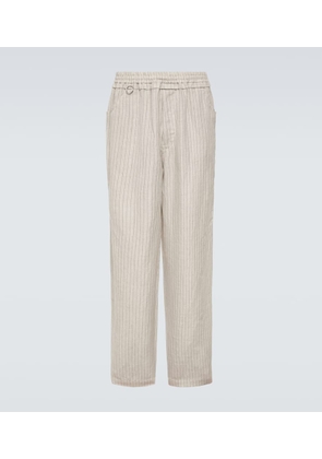Undercover Pinstripe wool and linen wide-leg pants