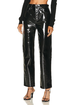 AGOLDE Recycled Leather 90's Pinch Waist in Black Patent - Black. Size 32 (also in ).