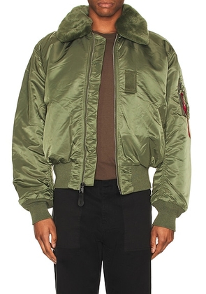 ALPHA INDUSTRIES B-15 Heritage Fit Flight Jacket in Sage - Olive. Size L (also in M, S, XXL/2X).