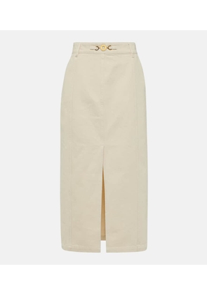Patou High-rise denim maxi skirt