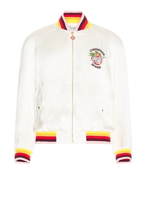 Casablanca Souvenir Jacket in Orbite Au Tour De L'Orange - Ivory. Size L (also in M, S, XL/1X).