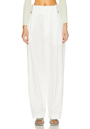 Bottega Veneta Pleated Wide Leg Trouser in Chalk - White. Size 40 (also in ).