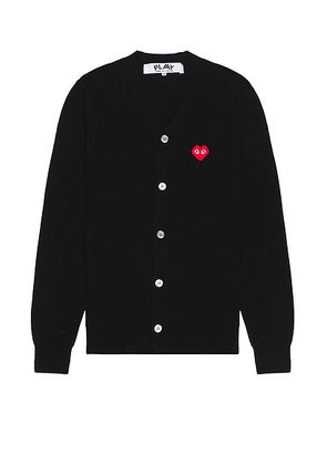 COMME des GARCONS PLAY Invader Cardigan in Black - Black. Size L (also in S).