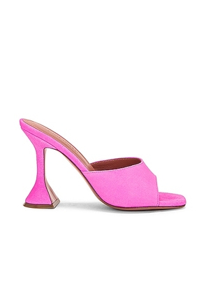 AMINA MUADDI Lupita Suede Slipper Mule in Fluo Pink - Pink. Size 35 (also in 35.5, 36, 36.5, 37, 37.5, 38, 38.5, 39, 39.5, 40, 41).