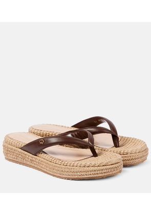 Gianvito Rossi Leather platform espadrille thong sandals
